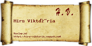 Hirs Viktória névjegykártya